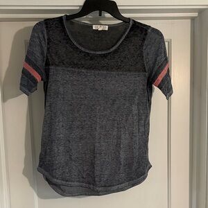 Pink Rose Heathered Gray Tee with Pink Accents